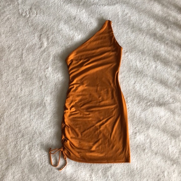 Neena Swim burnt orange mesh mini dress - Picture 3 of 10